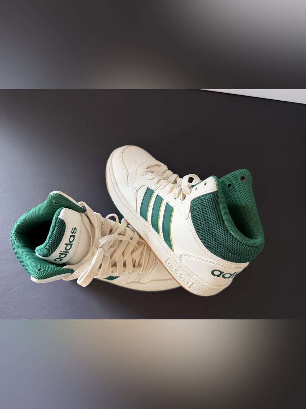 adidas Kids High-Top Sneakers in Cream and Green